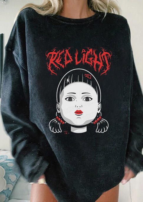 

Red Lights Squid Game Long Sleeve Sweatshirt - Black, 519508