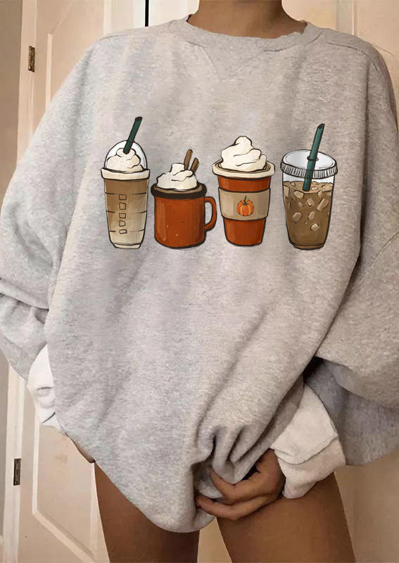 

Coffee latte Long Sleeve Sweatshirt - Gray, 519535