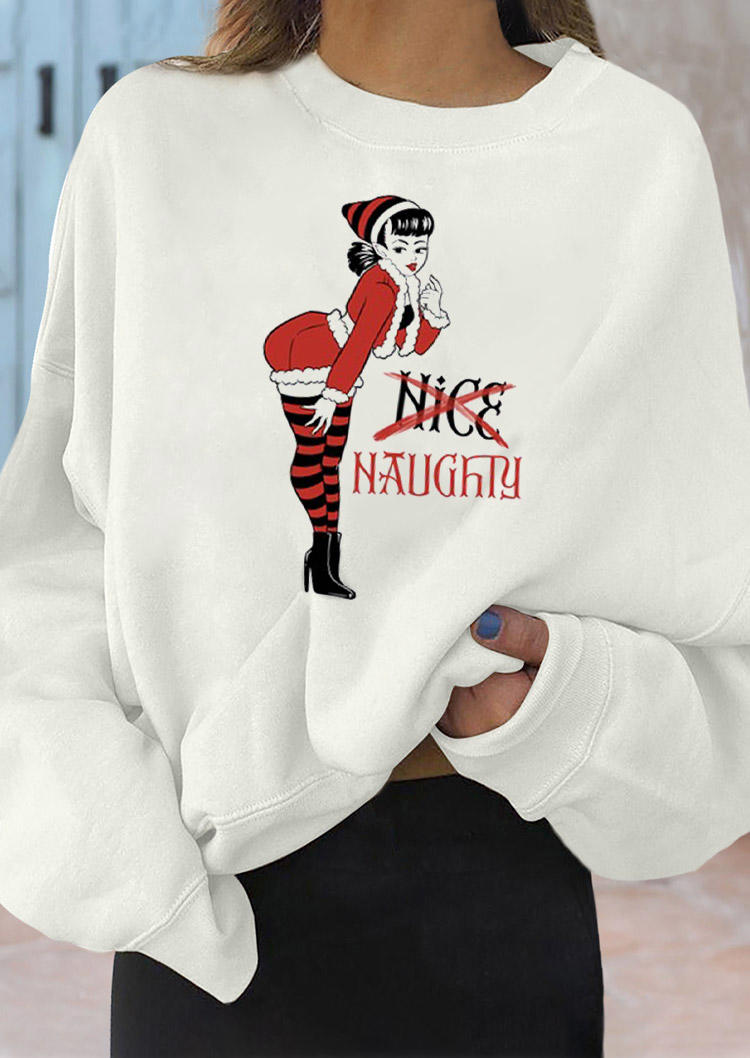 

Christmas Naughty Girl O-Neck Sweatshirt - White, 519613