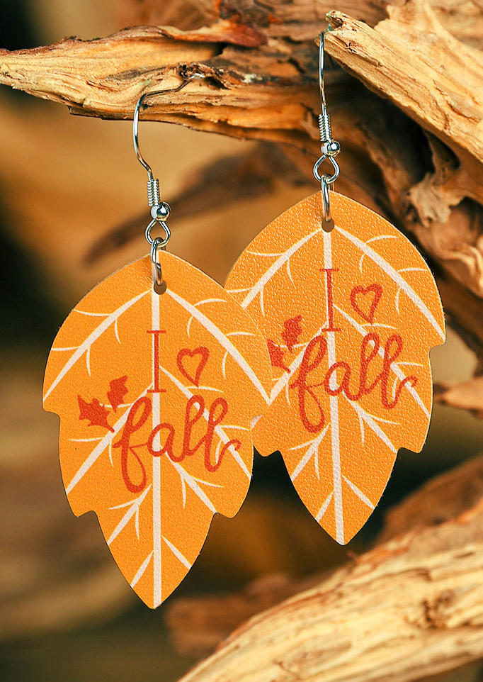 

Thanksgiving Fall Maple Leaf Earrings, Yellow, 519467
