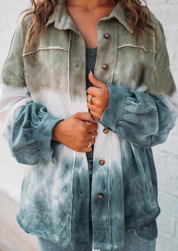 

Color Block Tie Dye Gradient Button Coat, Multicolor, 519827