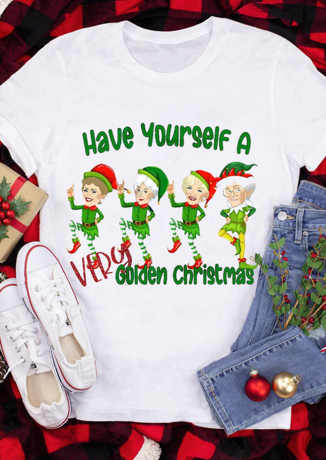 

Have Yourself A Very Golden Christmas T-Shirt Tee - White, 519876