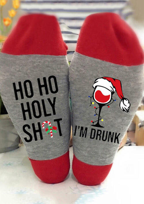 

Ho Ho I'm Drunk Casual Crew Socks, Black, 520019