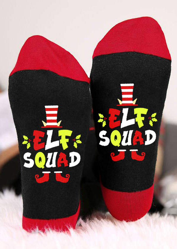

Christmas Elf Squad Crew Socks - Black, 520024