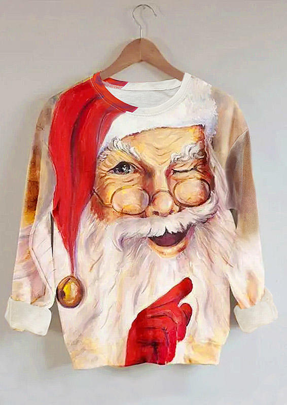 

Santa Claus Long Sleeve Sweatshirt, Multicolor, 519616