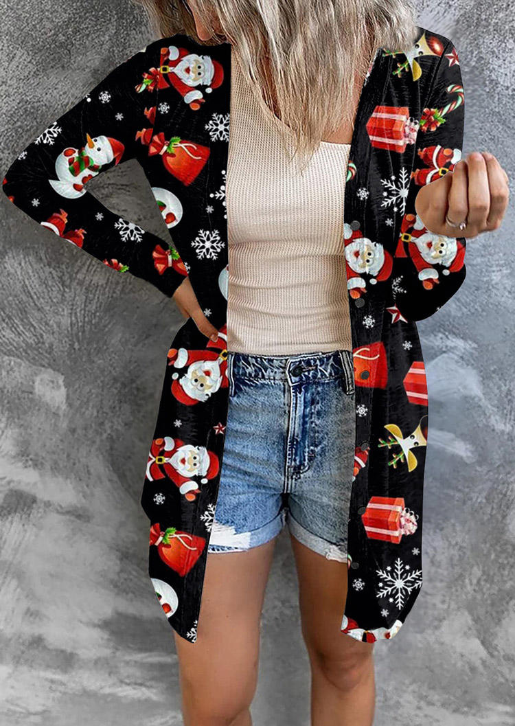 

Christmas Bells Snowflake Cardigan - Black, 520003