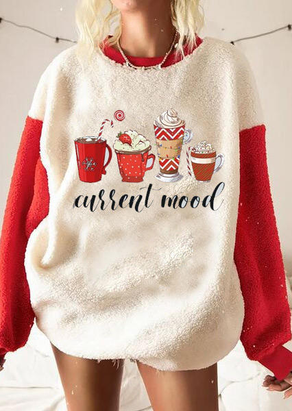 

Christmas Coffee Chocolate Pullover Sweatshirt, Multicolor, 520156