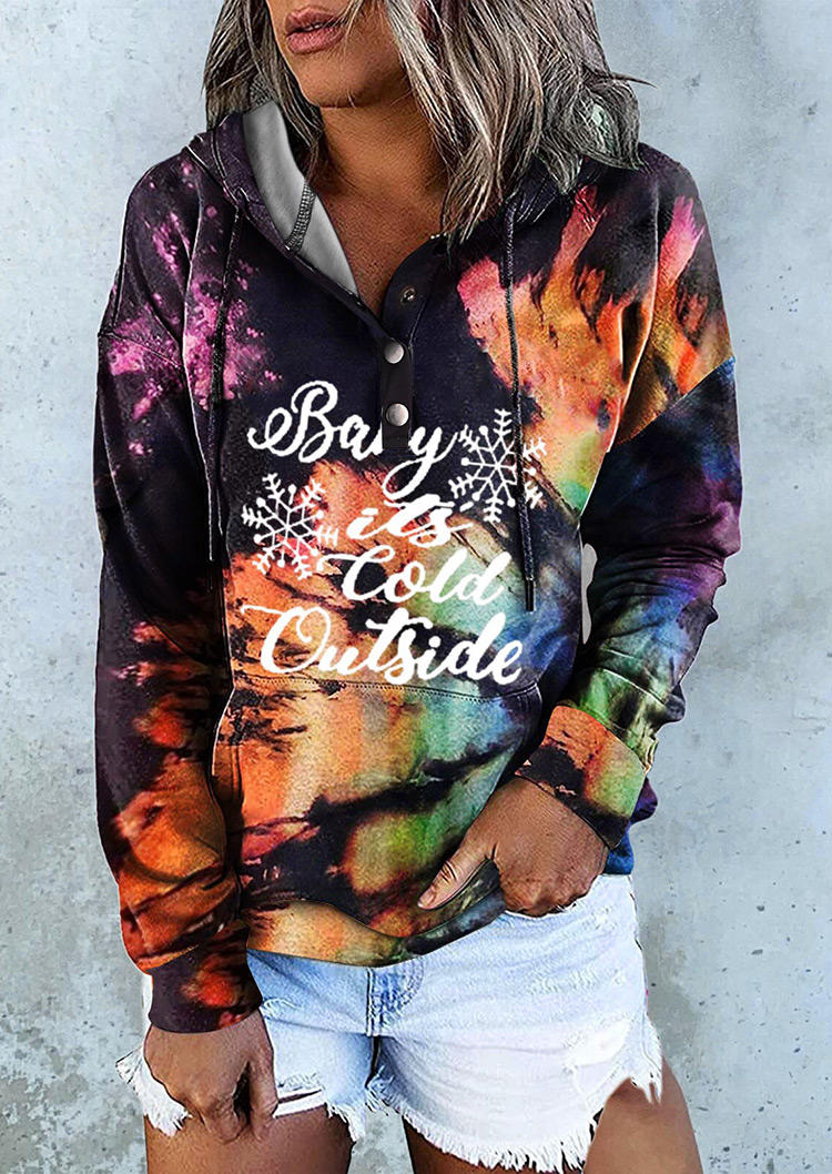 

Baby It' Cold Outside Reverse Tie Dye Rainbow Hoodie, Multicolor, 519843