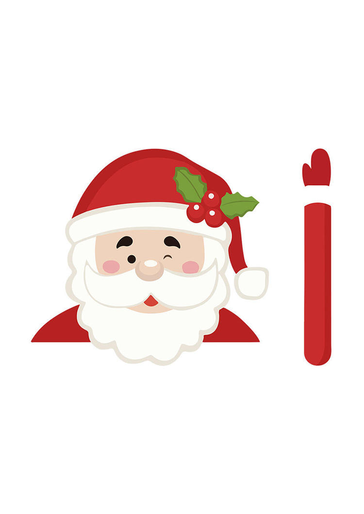 

Elk Santa Claus Waving Wiper Decal Car Sticker, Red, 460195