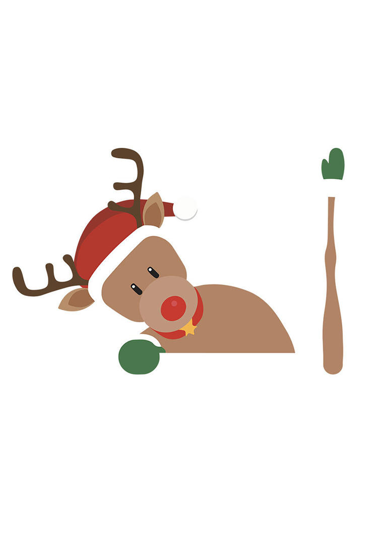 Christmas Elk Santa Claus Waving Wiper Decal Car Sticker