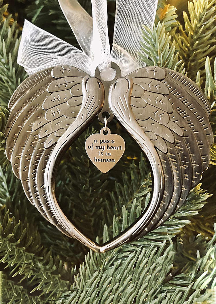 

Christmas A Piece Of My Heart Is In Heaven Hanging Ornament, Silver, 489271