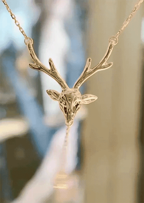 

Christmas Reindeer Pendant Necklace, Gold, 519458
