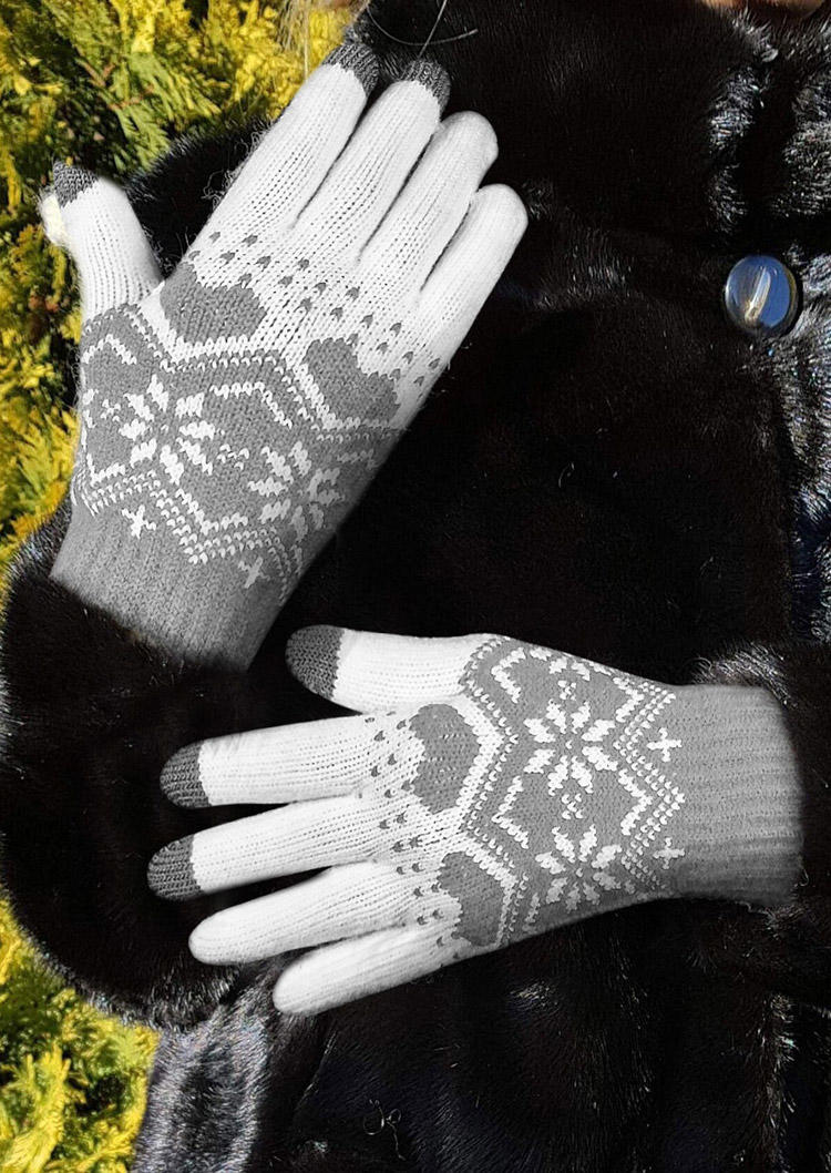 

Christmas Snowflake Winter Warm Gloves, Gray, 519638