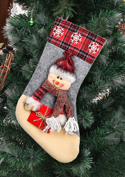 

Christmas Snowflake Santa Claus Plaid Sock, Pattern1;pattern2, 519929