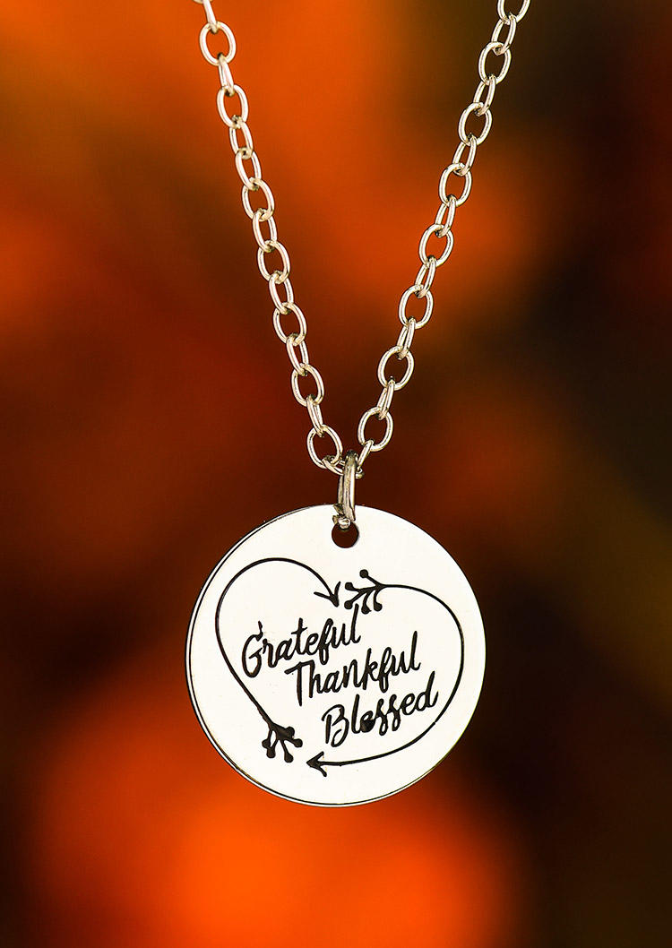 

Thanksgiving Grateful Thankful Blessed Necklace, Pattern1, 519470