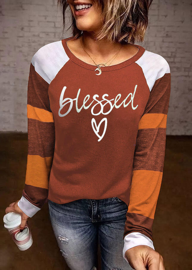 

Thanksgiving Blessed Color Block Blouse, Multicolor, 519574