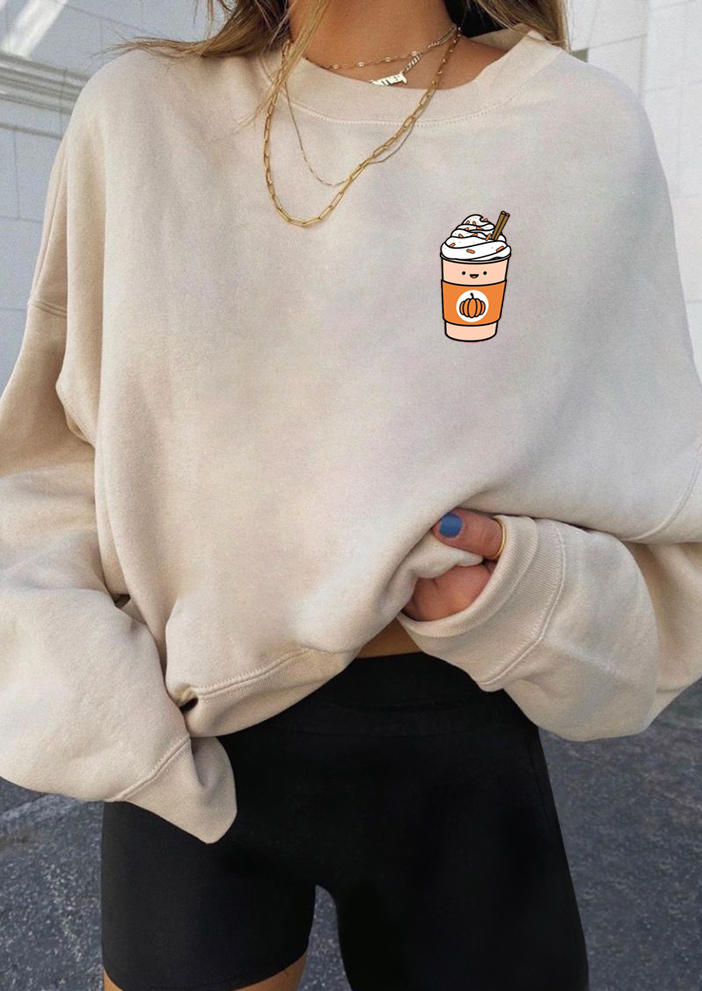 

Thanksgiving Pumpkin Drink Long Sleeve Sweatshirt - Apricot, 520302