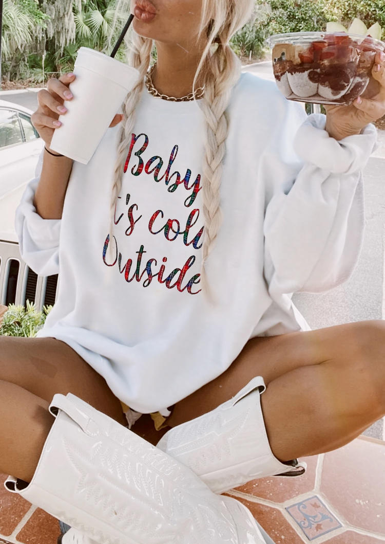 

Baby It's Cold Outside Long Sleeve Sweatshirt - White, 520519