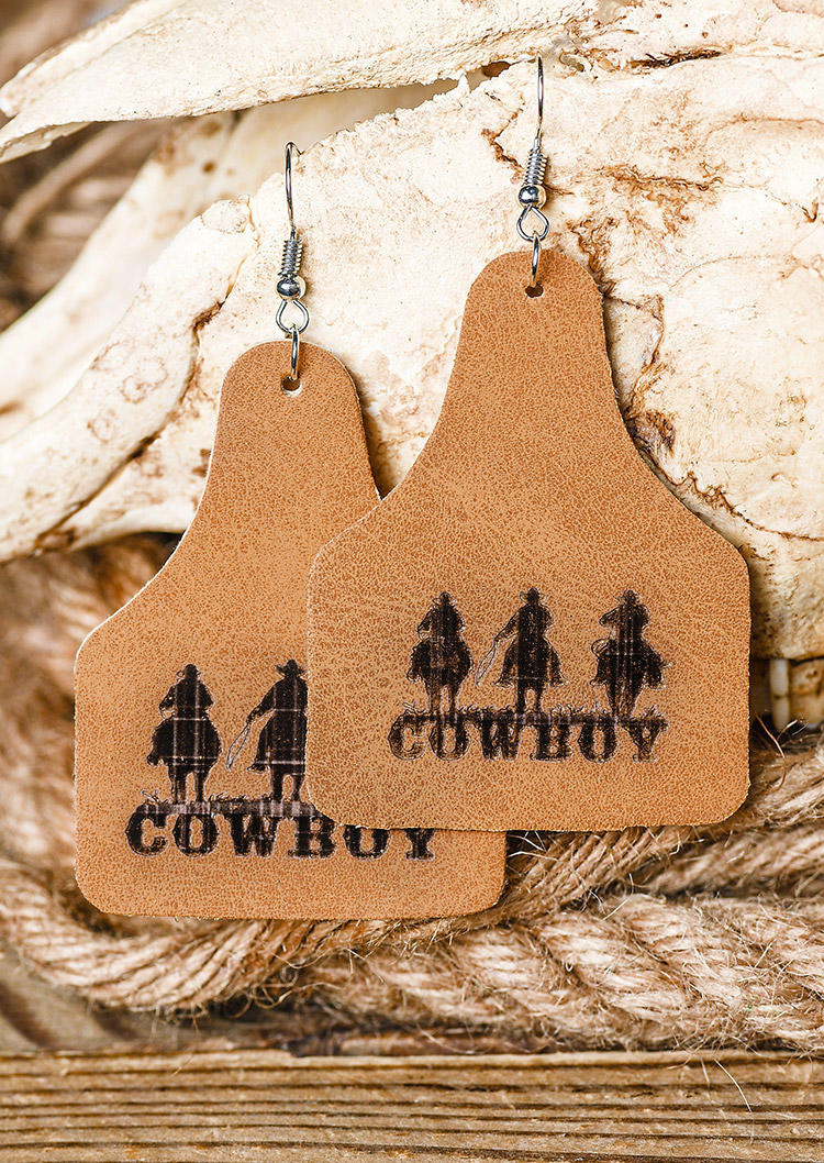 

Cowboy Horse PU Leather Earrings, Pattern2, 520061