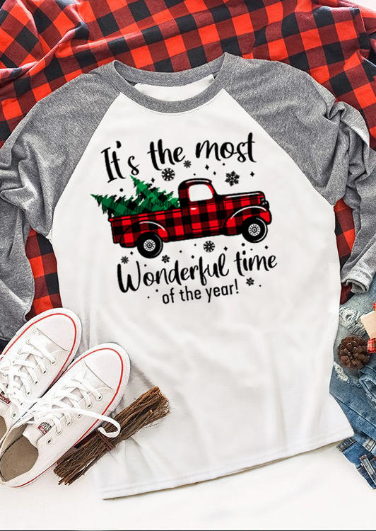 

It's The Most Wonderful Time Of The Year T-Shirt Tee - White, Gray, 520365