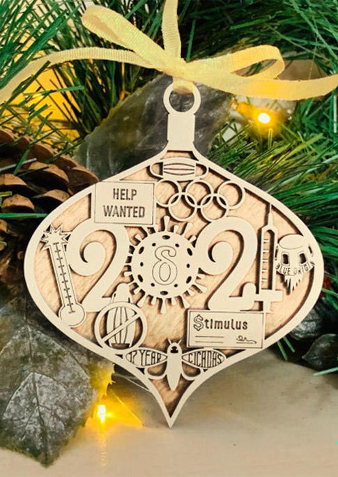 

2021 Year In Review Christmas Ornament, Apricot, 520588