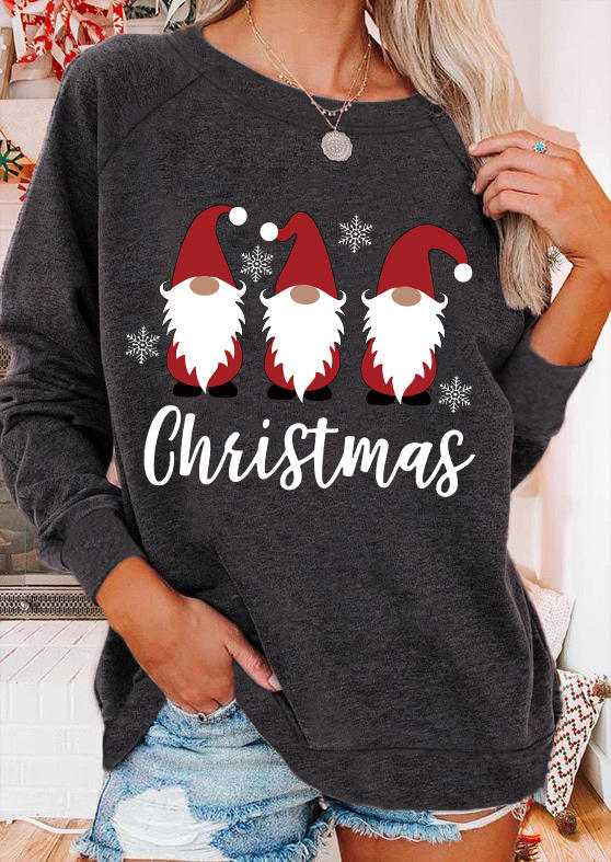 Christmas Gnomies Long Sleeve Sweatshirt - Dark Grey