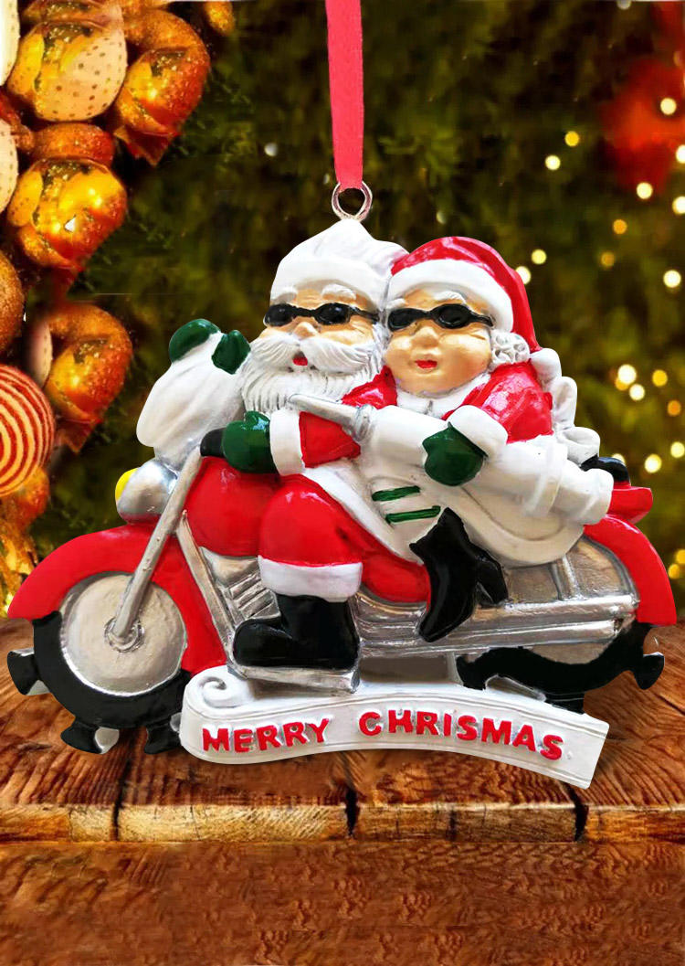 

Merry Christmas Santa Claus Motorcycle Pendant Ornament, Red, 521040