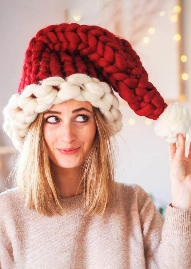 

Winter Christmas Knitted Santa Hat, Red, 521103