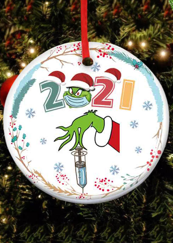 

2021 Christmas Hat Snowflake Cartoon Hanging Ornament, Multicolor, 521116