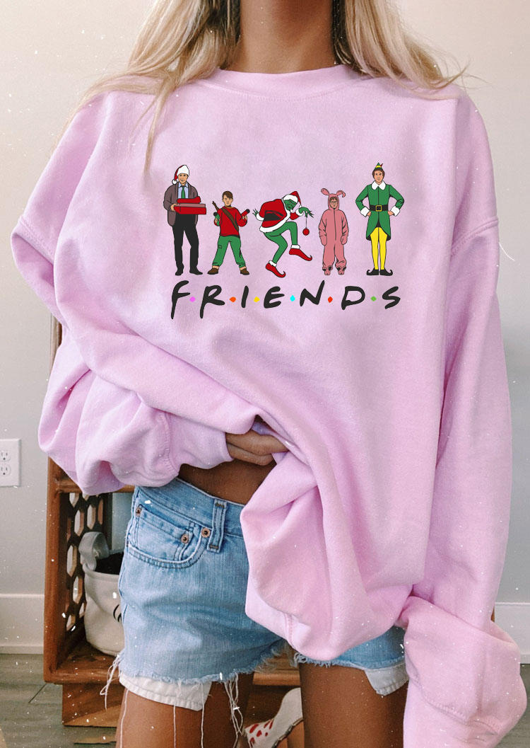 

Christmas Long Sleeve O-Neck Sweatshirt - Pink, 521129