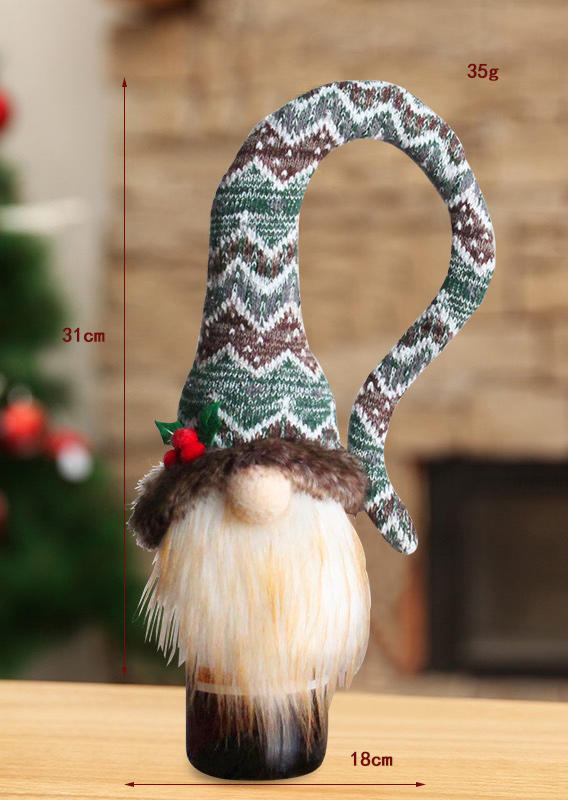 

Christmas Snowflake Gnomies Wine Bottle Cover Bag, Green, 520996