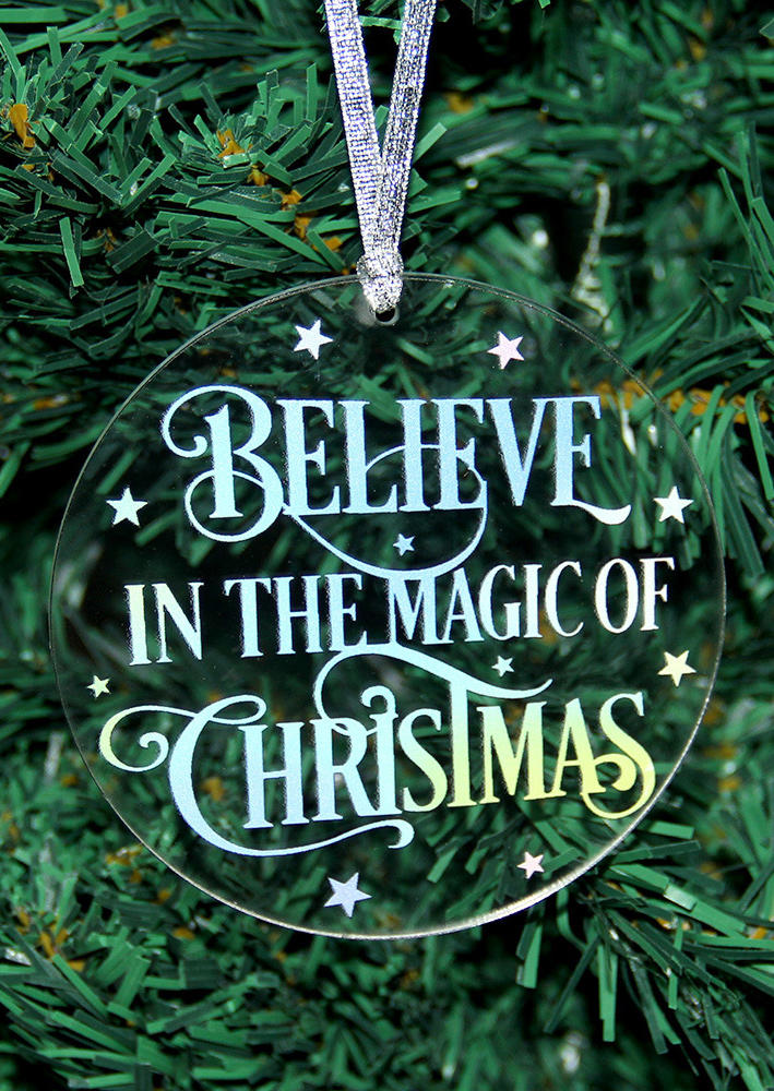 

Believe In The Magic Of Christmas Pendant Ornament, White;red, 520999