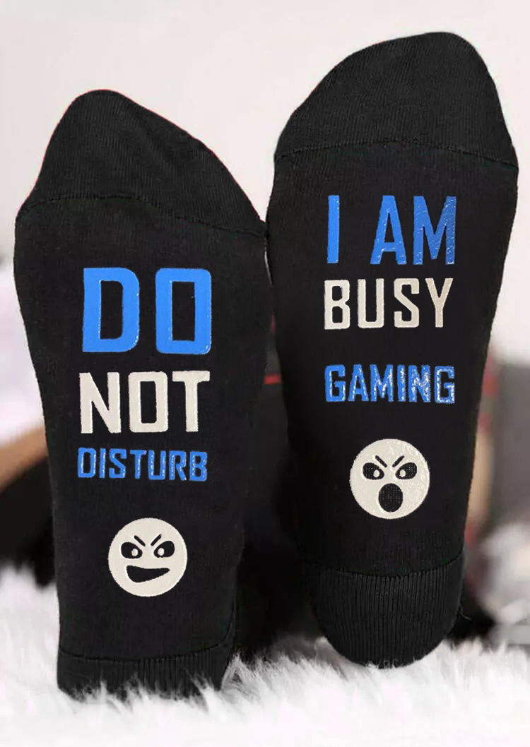 

Do Not Disturb I Am Busy Gaming Crew Socks - Black, 521217