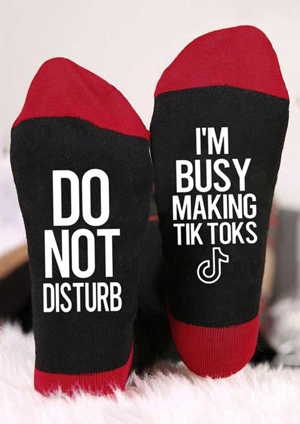 

Do Not Disturb I'm Busy Crew Socks - Black, 521218