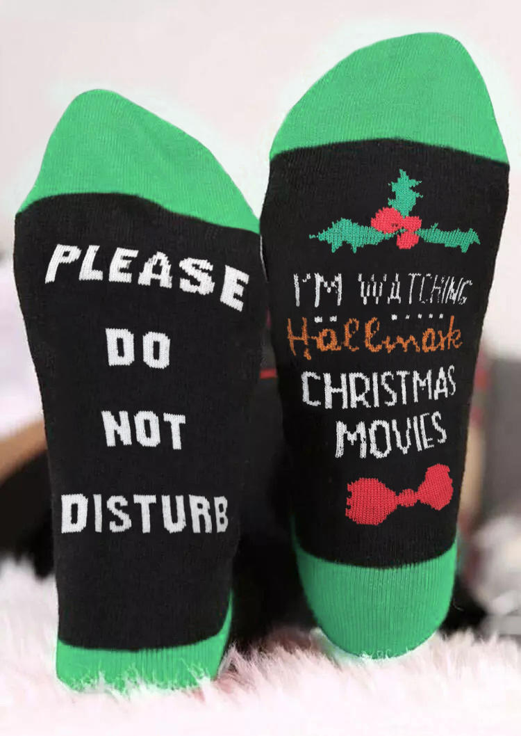 Christmas Movies Please Do Not Disturb Crew Socks