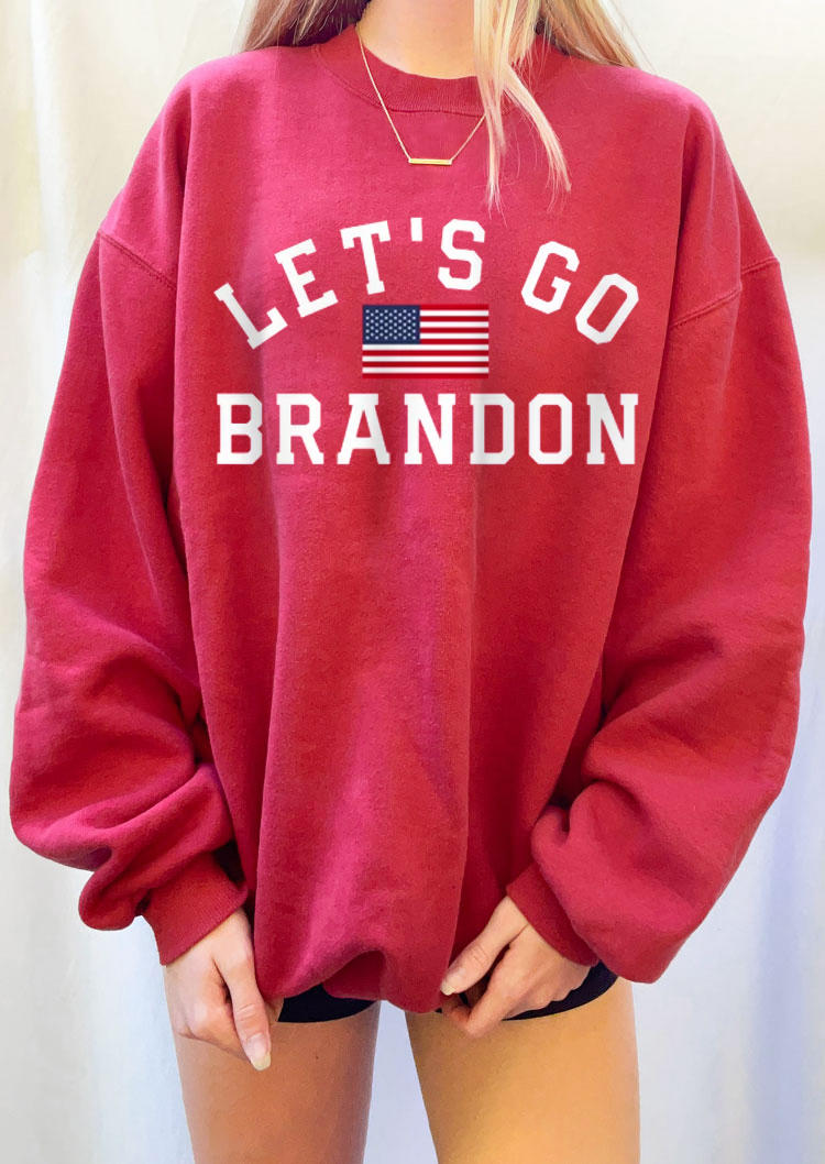 Let's Go Brandon Long Sleeve Sweatshirt - Red