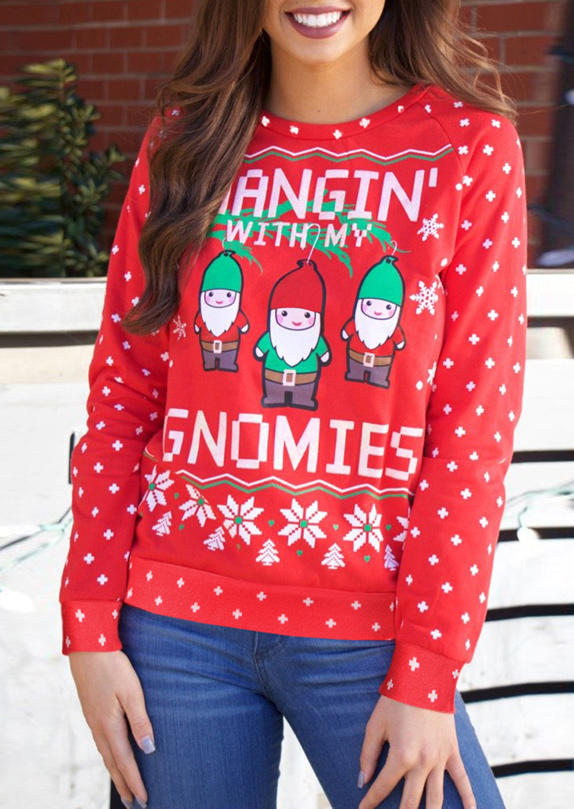 

Christmas Hangin' With My Gnomies Sweatshirt - Red, 521476