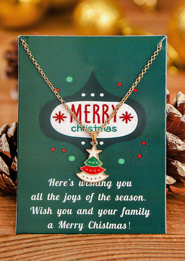 

Christmas Santa Tree Pendant Necklace, Pattern2, 520571