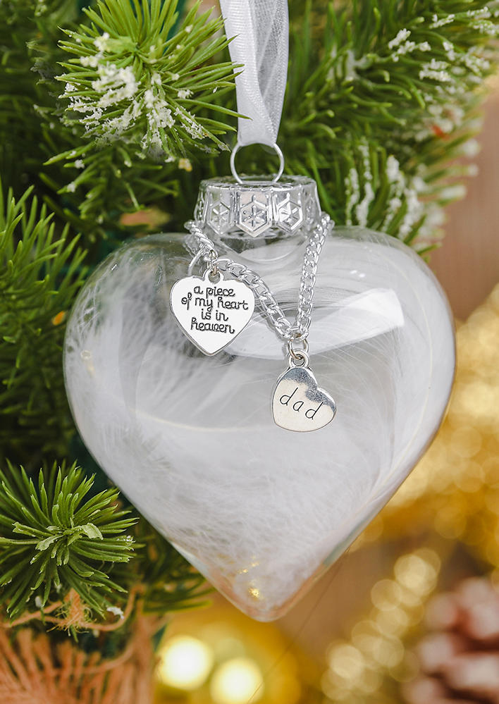 

A Piece Of My Heart Is In Heaven Mom Dad Christmas Ball Snowflake Ornament, Pattern1, 520731