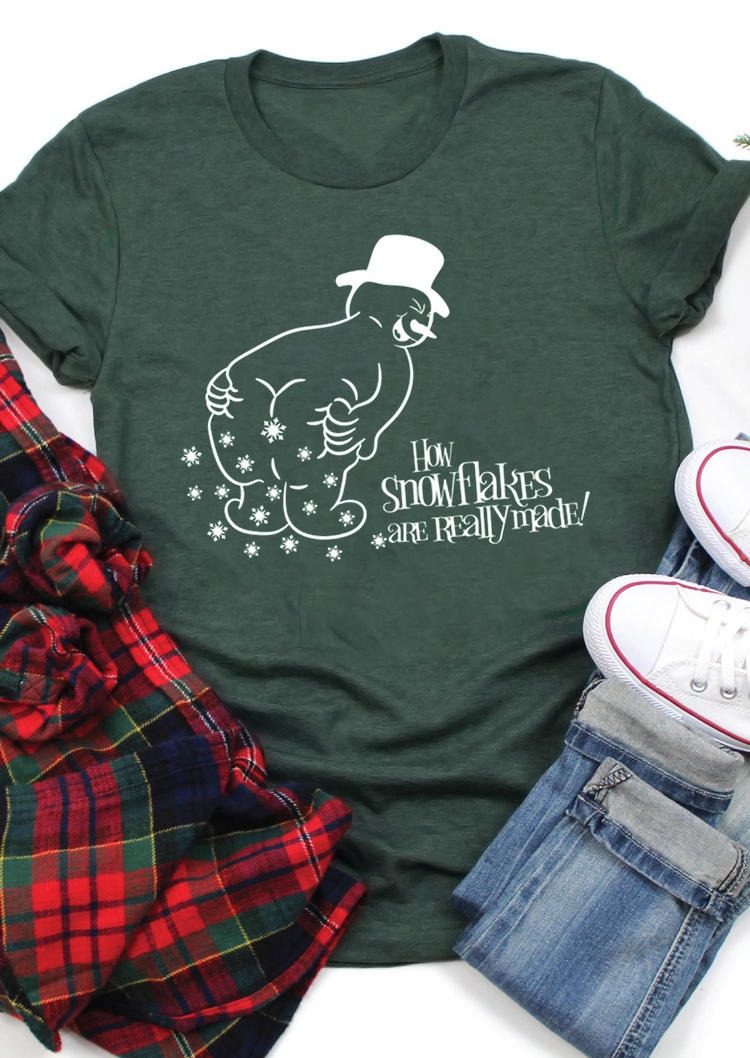 

How Snowflakes Are Really Made T-Shirt Tee - Green, 520908