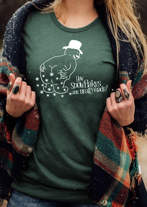 How Snowflakes Are Really Made T-Shirt Tee - Green