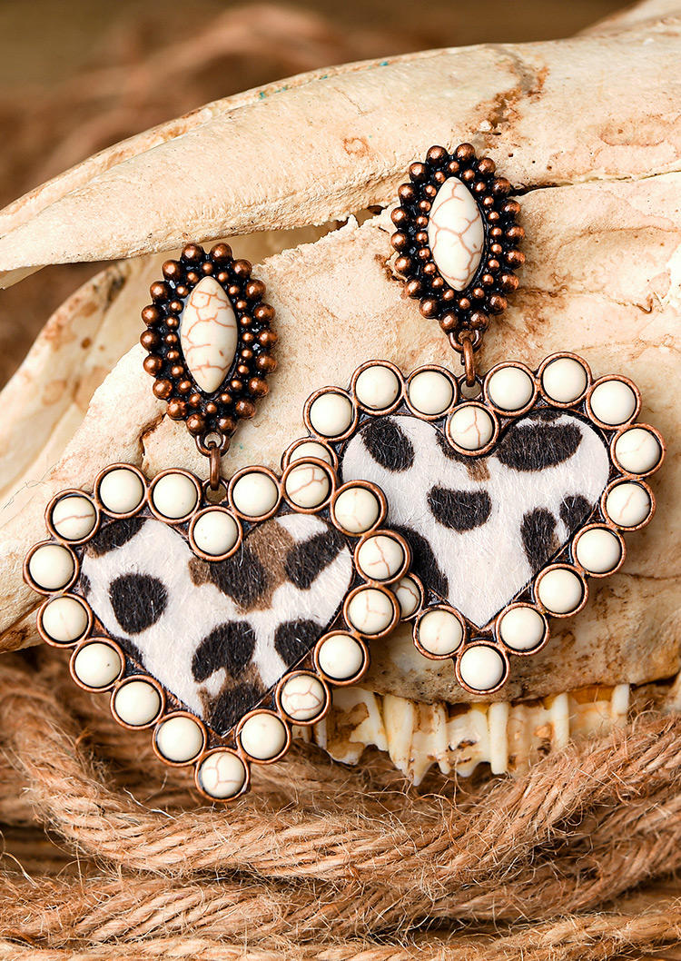 

Turquoise Heart Leopard Earrings, Pattern2, 520951