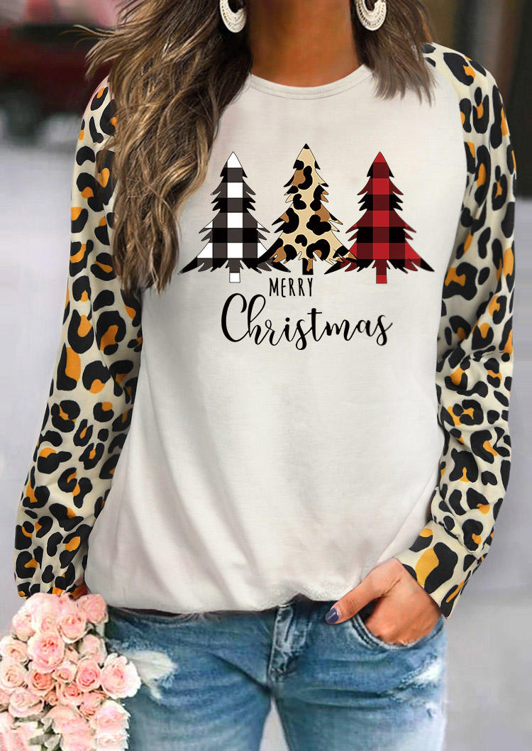 Buy Merry Christmas Leopard Plaid Sweatshirt. Picture