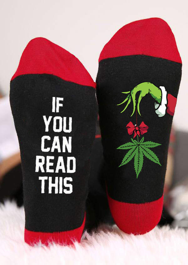 If You Can Read This Christmas Cartoon Crew Socks
