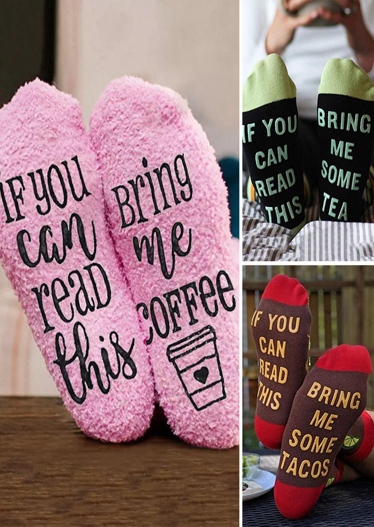 

3 Pairs Soft If You Can Read This Sock Set, Multicolor, B112963