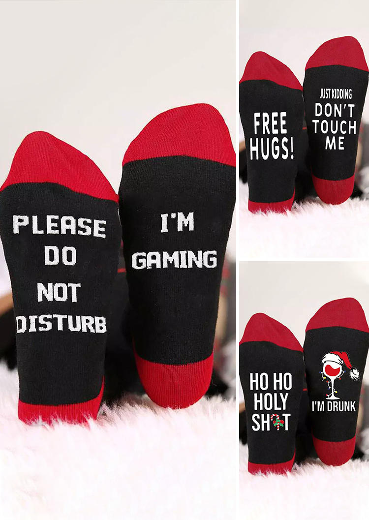 

3 Pairs Please Do Not Disturb I'm Gaming Sock Set, Multicolor, B113142