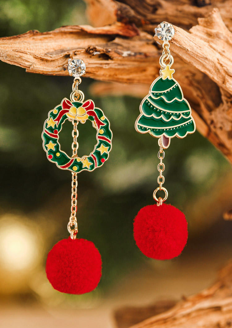 

Christmas Tree Snowman Santa Claus Earrings, Pattern1;pattern2;pattern3, 520749