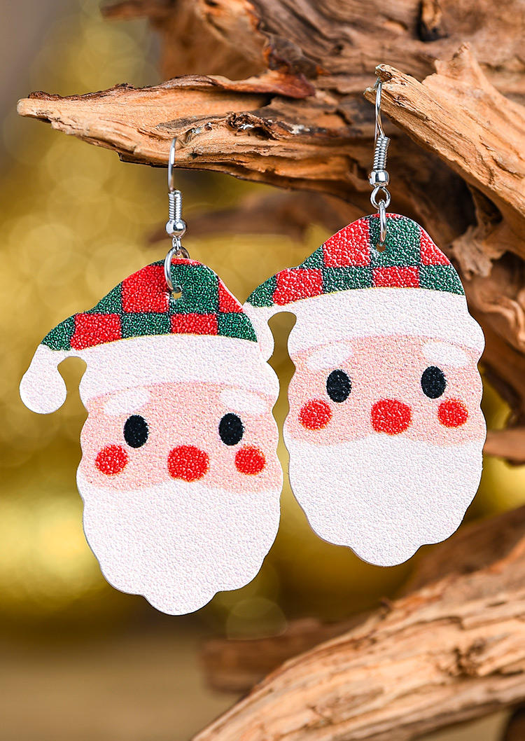 

Christmas Santa Claus Pendant Earrings, Green;red, 521052