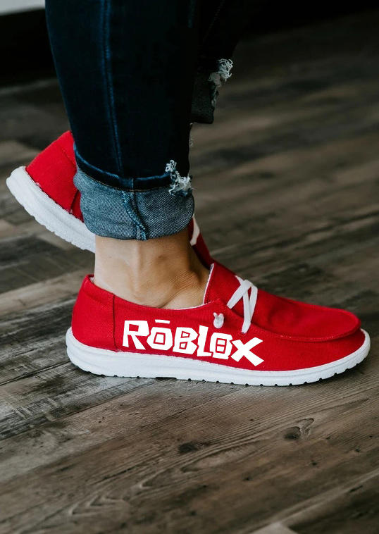 

Roblox Slip On Round Toe Flat Sneakers - Red, 521590