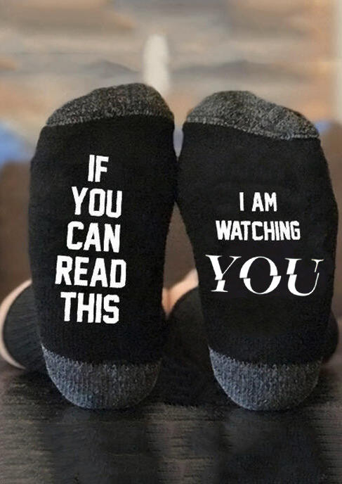 

I'm Watching You Crew Socks - Black, 521697